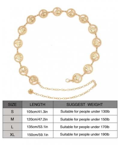 Metal Waist Chain for Women Chunky Belly Link Chain Belt for Dresses Circular Gold S: Length 105cm/41.3in $11.69 Body Jewelry