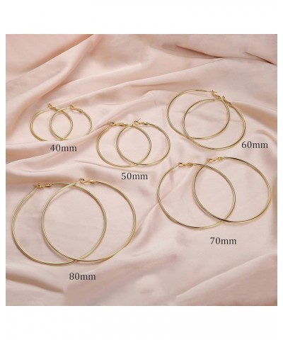 14K Gold Filled Big Hoop Earrings for Women Large Gold Hoops Thin Gold Hoop Earrings with 925 Sterling Silver Post Gold-60MM ...