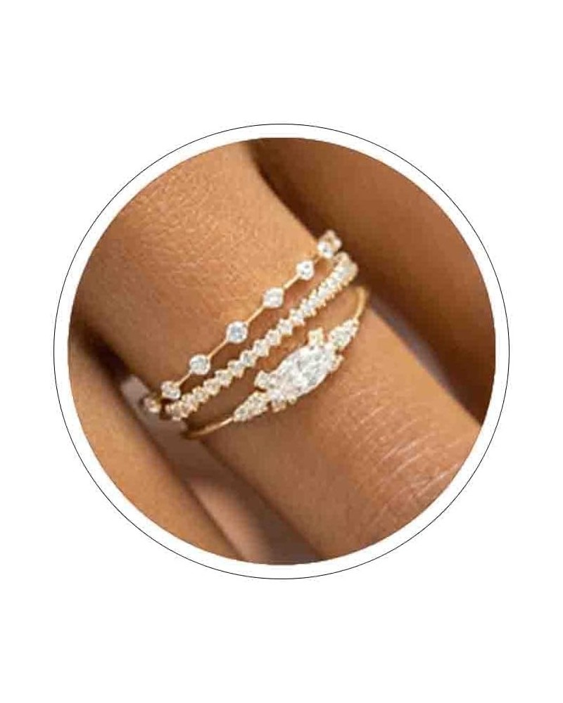 Stackable Gold Rings for Women 14K Gold Plated Dainty Ring Non Tarnish Stacking Trendy Ring Set Cubic Zirconia Thin Fashion R...