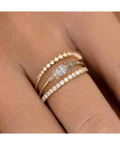 Stackable Gold Rings for Women 14K Gold Plated Dainty Ring Non Tarnish Stacking Trendy Ring Set Cubic Zirconia Thin Fashion R...