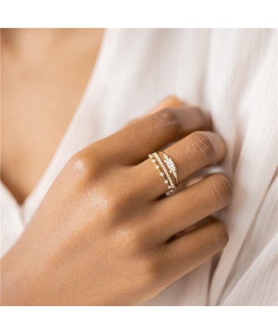 Stackable Gold Rings for Women 14K Gold Plated Dainty Ring Non Tarnish Stacking Trendy Ring Set Cubic Zirconia Thin Fashion R...