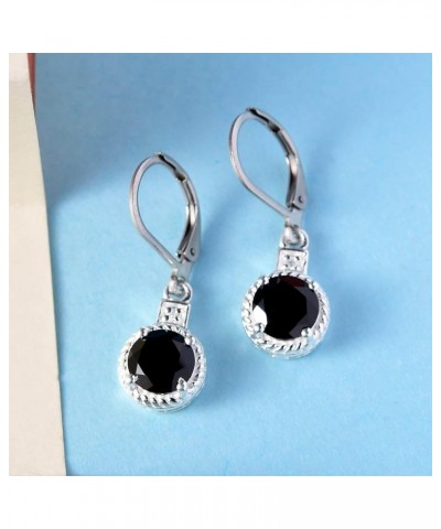 Shop LC Genuine Black Spinel Cubic Zirconia Dangle Earrings 925 Sterling Silver with Stainless Steel Lever Back Women Jewelry...