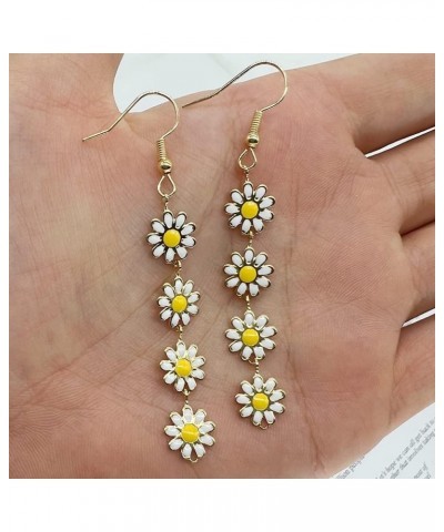 Daisy Flower Stud Earrings.Cute Chrysanthemum Dangle Earring Little Sun Flower Drop Earring for Women Girl's Jewelry 3 Flower...