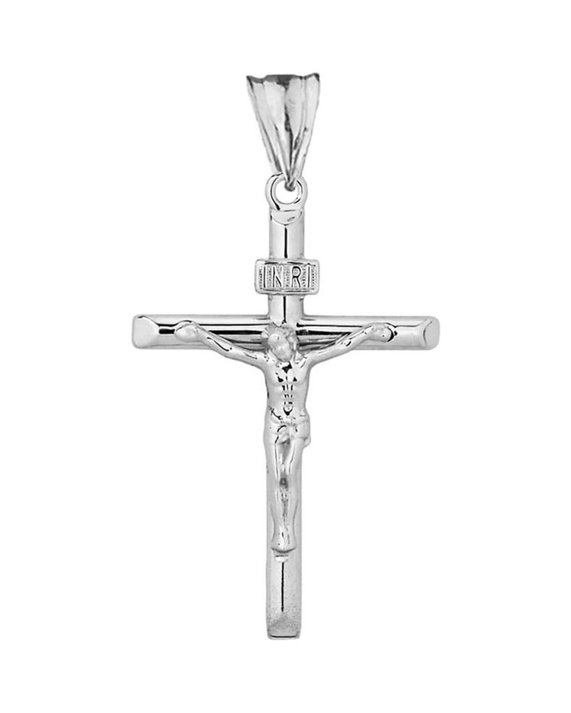 .925 Sterling Silver 1.17” INRI Crucifix Jesus Christ on the Holy Cross Pendant Necklace, Choice of Length Cross Pendant $20....