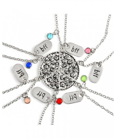 Best Friend Pizza Pendant Necklace with Crystal Charm BFF Friendship Necklace Set for Friends Gift Unisex $10.44 Necklaces