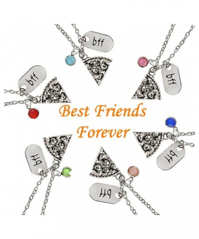 Best Friend Pizza Pendant Necklace with Crystal Charm BFF Friendship Necklace Set for Friends Gift Unisex $10.44 Necklaces