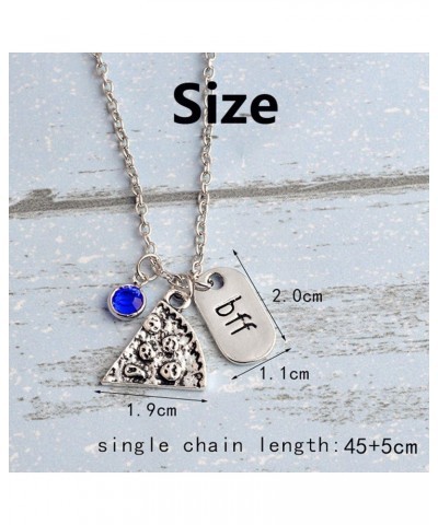 Best Friend Pizza Pendant Necklace with Crystal Charm BFF Friendship Necklace Set for Friends Gift Unisex $10.44 Necklaces