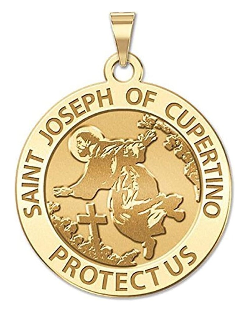 Saint Joseph of Cupertino Religious Medal - in Sterling Silver and 10K or 14K Gold 3/4 x 3/4 Inch Medal Only Solid 10k Yellow...