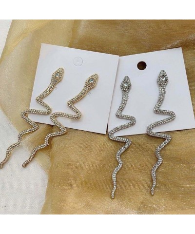 Snake Dangle Earrings for Women Cubic Zirconia Taylor Snake Stud Earrings Punk Vintage Large Big Silver Snake Drop Earrings G...