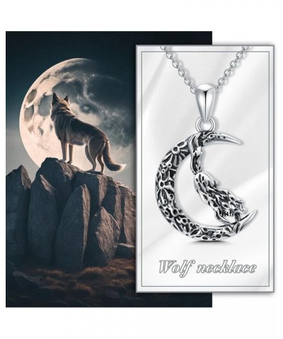 Witch Necklace Sterling Silver Cat Witch Hanging on Broom Jewelry Gifts for Women Halloween wolf $23.93 Necklaces