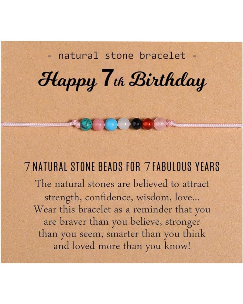 Natural Crystal Milestone Birthday Bracelet Gifts for Girls Women, Happy Birthday Adjustable Bracelets Present Christmas Gift...