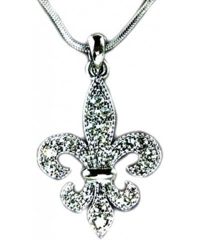 Fleur De Lis Austrian Crystal Charm Pendant and Necklace Gift Boxed Fashion Jewelry $11.97 Necklaces