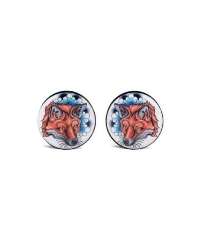 Red Fox Face Ear Plugs - Acrylic - Screw-On - New *Pair* - 8 Sizes 9/16" (14mm) $10.59 Body Jewelry