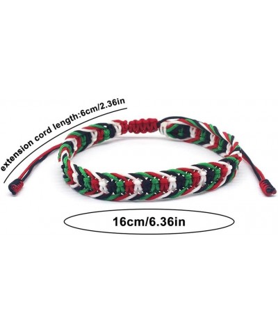 Palestinian Flag Bracelet I Stand with Palestine Wrap Bracelet Handmade Braided Bracelet Adjustable Red Rope Bracelet Support...