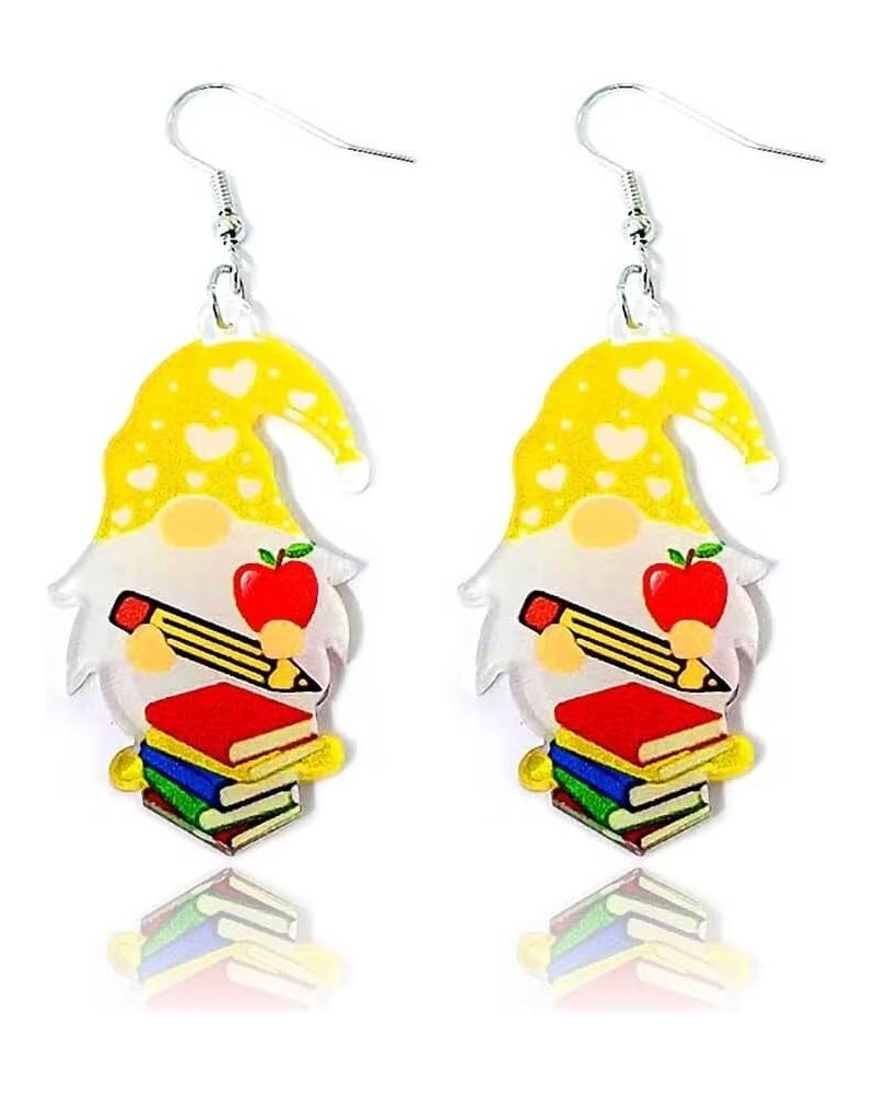 Acrylic Teacher Earrings Cute Apple Gnome Dangle Earrings Teacher's Day Appreciation Back To School Gifts for Women Girls One...