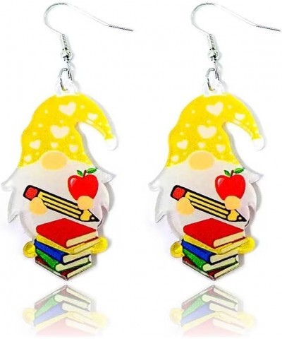 Acrylic Teacher Earrings Cute Apple Gnome Dangle Earrings Teacher's Day Appreciation Back To School Gifts for Women Girls One...