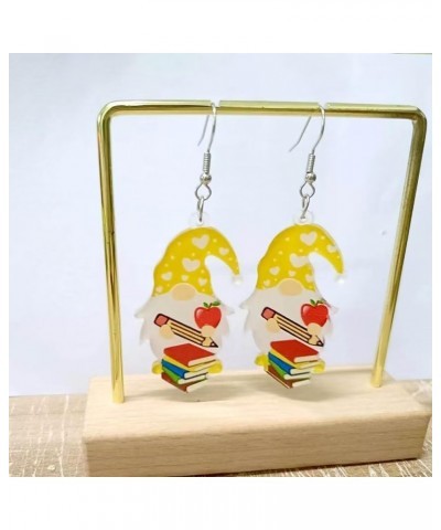 Acrylic Teacher Earrings Cute Apple Gnome Dangle Earrings Teacher's Day Appreciation Back To School Gifts for Women Girls One...