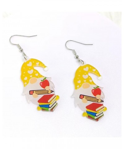 Acrylic Teacher Earrings Cute Apple Gnome Dangle Earrings Teacher's Day Appreciation Back To School Gifts for Women Girls One...