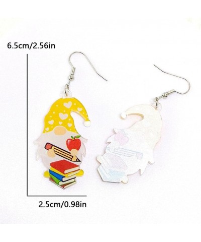 Acrylic Teacher Earrings Cute Apple Gnome Dangle Earrings Teacher's Day Appreciation Back To School Gifts for Women Girls One...