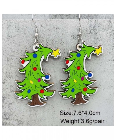 Christmas Wooden Earrings For Women Girls, LOVE Merry Christmas Santa Christmas Tree Lightweight Drop Earrings Set Party Fest...