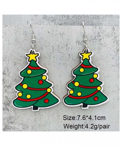 Christmas Wooden Earrings For Women Girls, LOVE Merry Christmas Santa Christmas Tree Lightweight Drop Earrings Set Party Fest...