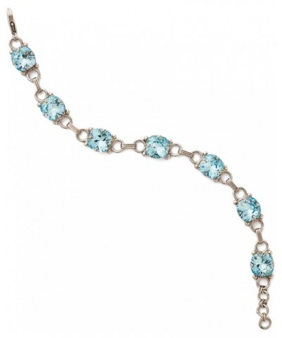 Essentials Eyelet Line Bracelet Aquamarine Antique Silver-Tone $19.05 Bracelets