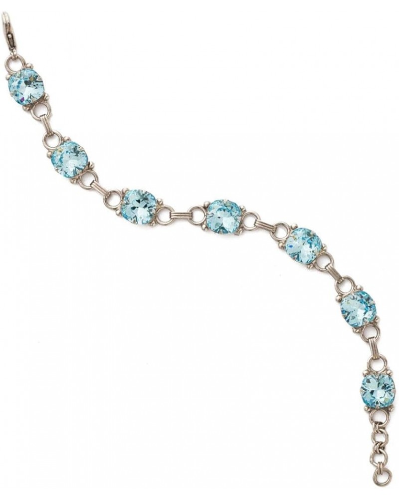 Essentials Eyelet Line Bracelet Aquamarine Antique Silver-Tone $19.05 Bracelets