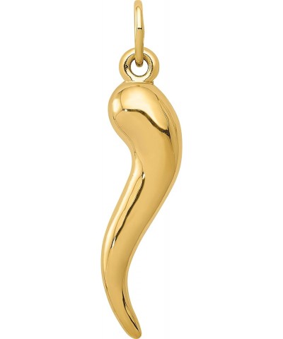 14K Yellow Gold Italian Horn Charm Good Luck Pendant $24.14 Pendants