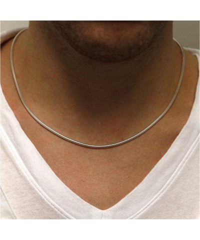 Sterling Silver 2MM, 2.5MM, 3MM, 4MM, 5MM Solid Round Snake Chain Necklace- Flexible Snake Chain Necklace, Round 925 Sterling...