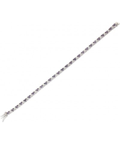 925 Sterling Silver Round White Multicolor CZ Classic Tennis Bracelet Purple $39.95 Bracelets