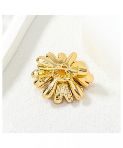 Rhinestone Daisy Flower Brooch Pin for Women Girls Gold Plated Red Crystal Birthstone Enamel Brooches Lapel Pins Fashion Chri...