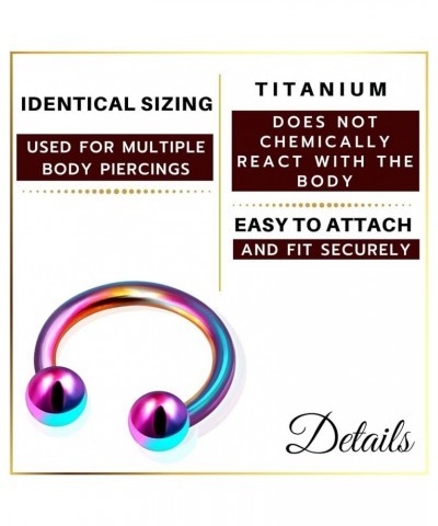 Anodized Titanium 14 gauge ear horseshoe Piercing Jewelry Eyebrow Daith Cartilage Helix Tragus 5mm Ball More Choices C03-14g(...