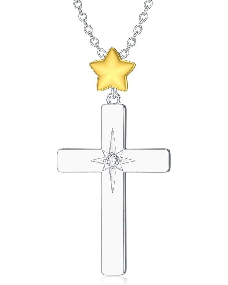 Diamond Cross Necklace for Women in 925 Sterling Silver Type 10 $47.25 Necklaces