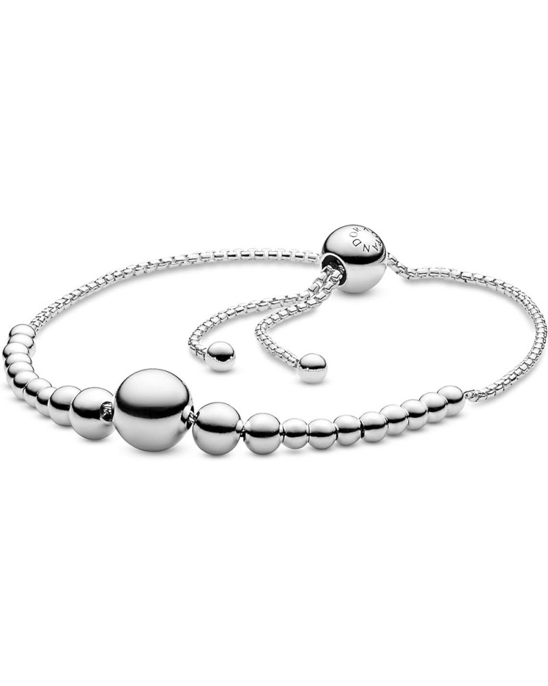 String of Beads Slider Bracelet Signature Bracelet for Women - Features Sterling Silver - Gift for Her, With Gift Box 9.8 Inc...