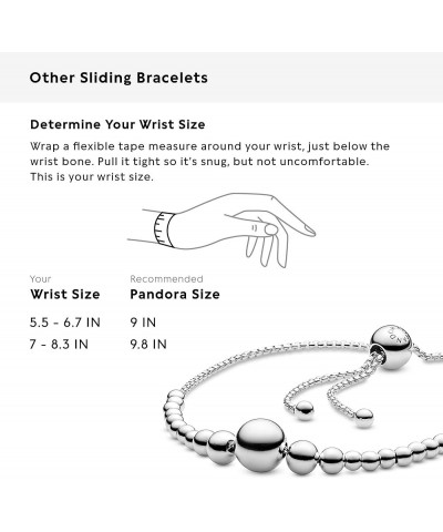 String of Beads Slider Bracelet Signature Bracelet for Women - Features Sterling Silver - Gift for Her, With Gift Box 9.8 Inc...