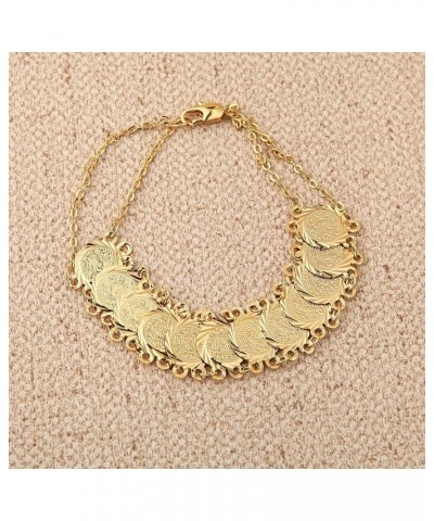 Small Cute Gold Plated Islamic Muslim Arab Money Coins Bracelet for Women Jewelry Bangle Style F $7.15 Bracelets