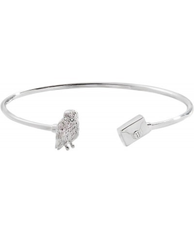 Harry Potter, Hedwig and Letter Flex Cuff, Shiny Silver Finish, Silver Adorned with Clear Crystals $17.88 Bracelets