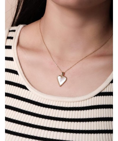 Gold Necklace for Women Heart Necklaces for Women 14k Gold Plated Necklaces for Women Gold Pendant Necklace for Women White $...