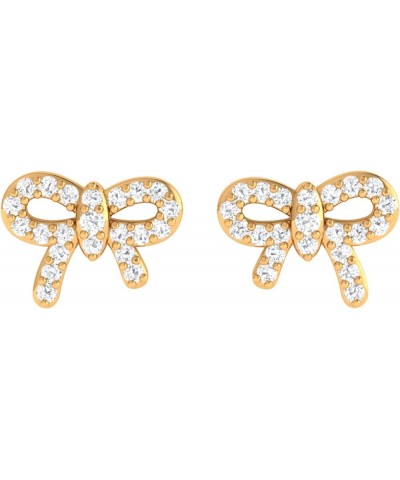 Mini Ribbon Bow Studs | 14k Real Gold Plated Earrings for Women Yellow Gold $11.48 Earrings