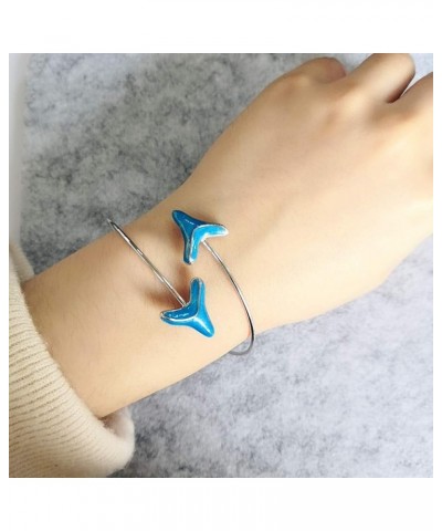 Double Shark Tooth Wrap Bracelet Arrow Bangle Bracelet Glowing in the Dark rose gold $12.01 Bracelets