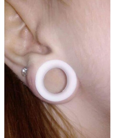 White Silicone Gauges for Ear Tunnels Plugs Double Flared Flexible Tunnels Earrings for Women Men Size 6G 4G 2G 0G 00G 12mm 1...