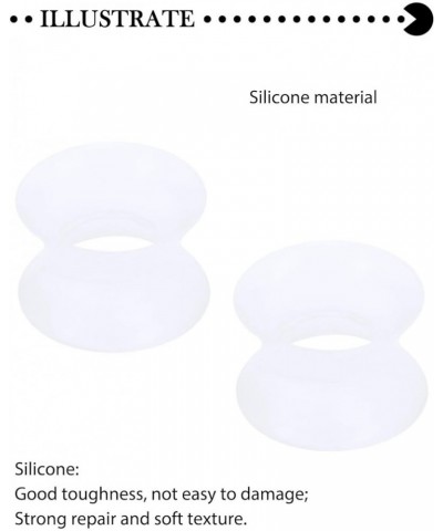 White Silicone Gauges for Ear Tunnels Plugs Double Flared Flexible Tunnels Earrings for Women Men Size 6G 4G 2G 0G 00G 12mm 1...