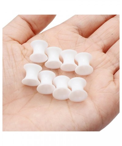 White Silicone Gauges for Ear Tunnels Plugs Double Flared Flexible Tunnels Earrings for Women Men Size 6G 4G 2G 0G 00G 12mm 1...