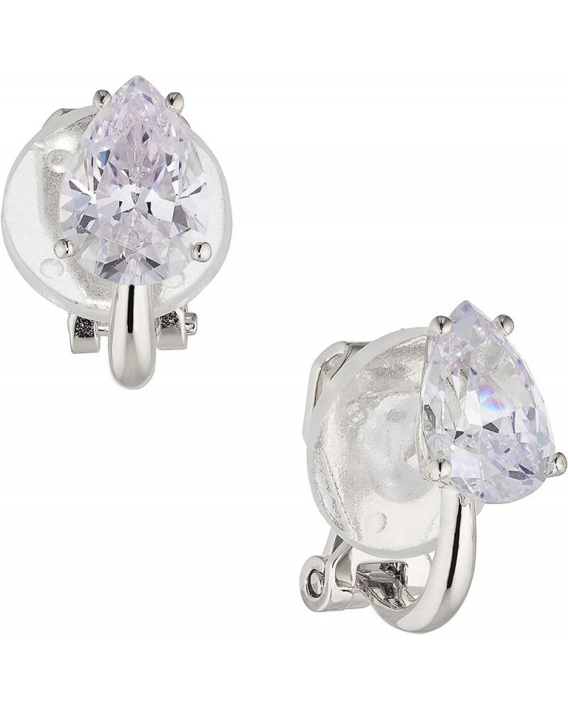 Clip-On Stud Earrings for Women Pear Rhodium $28.80 Others