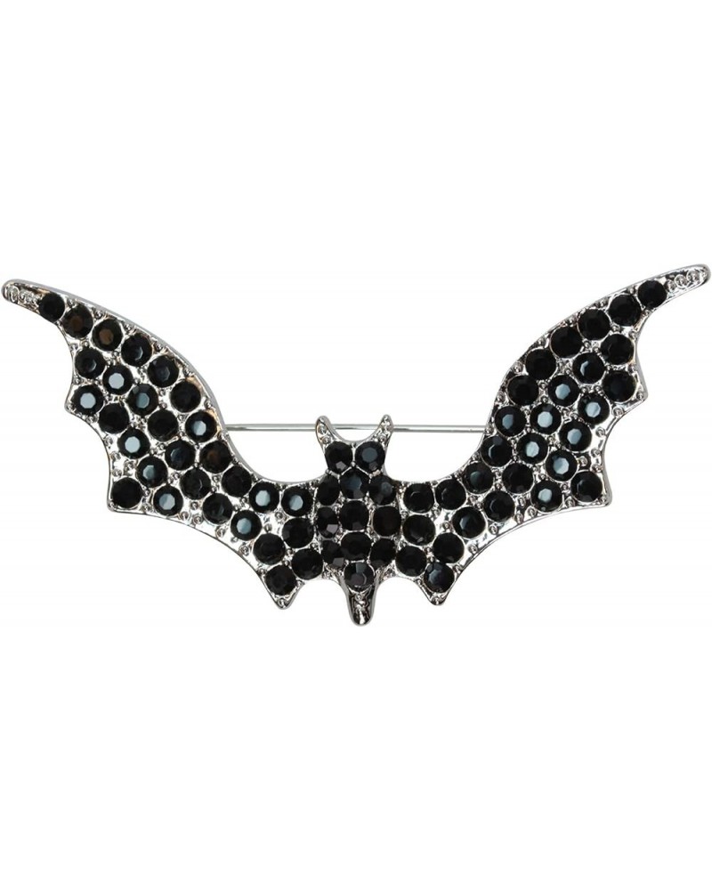 Gorgeous Rhinestone Crystal Bat Pin Brooch For Halloween Black $10.17 Brooches & Pins