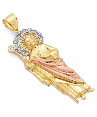 14k REAL Tri Color Gold San Judas Charm Pendant (Size : 41 x 12 mm) $89.44 Pendants