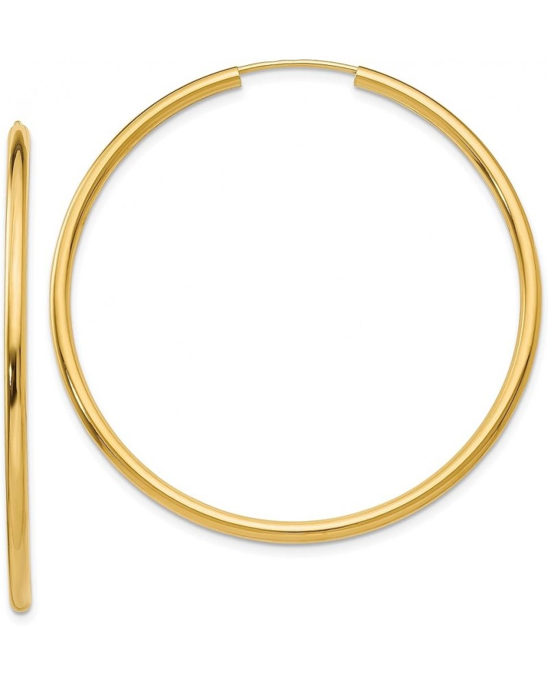 2mm Endless Hoop Earrings Polished in Real 14k Yellow Gold 45mm $156.56 Earrings