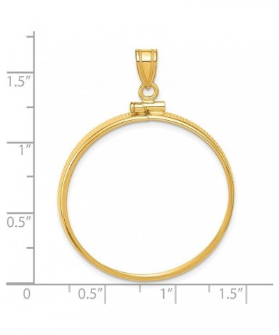 Gold Coin Pendant Mounting - 13mm 14mm 15mm Coin Size - Reeded Edge Bezel Frame Design - 14K White Gold - Screw Top with Bail...