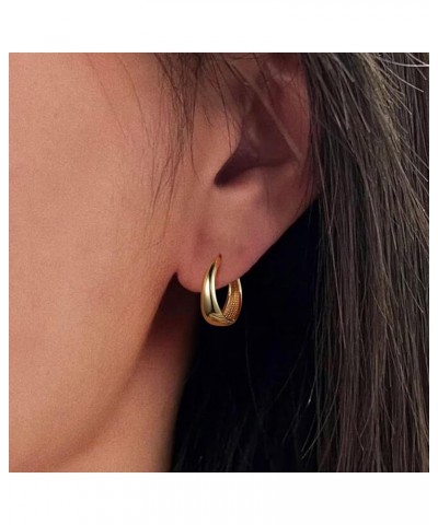 Gold Hoop Earrings for Women Trendy - 3/6/9 Pairs Chunky Thick Gold Hoop Earrings Set for Women Girls Huggie Hoop Twisted Lig...