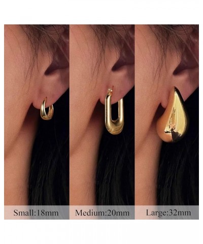 Gold Hoop Earrings for Women Trendy - 3/6/9 Pairs Chunky Thick Gold Hoop Earrings Set for Women Girls Huggie Hoop Twisted Lig...